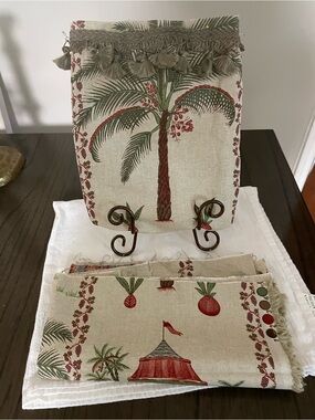 Palm Tree fabric project piece and additional fabric complete as a purse